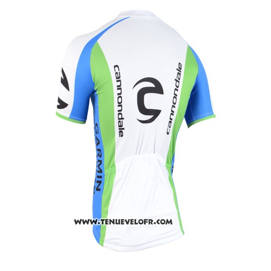 2015 Maillot Ciclismo Cannondale Vert et Blanc Manches Courtes et Cuissard